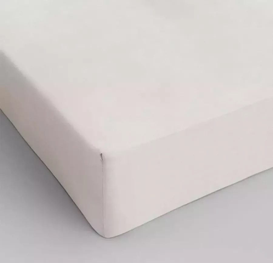 Dreamhouse Bedding 1-persoons hoeslaken (matras hoes) van 100% KATOEN in beige crème off-white eenpersoons 90 x 220 cm GOEDE KWALITEIT (cadeau idee voor Kerstmis!)