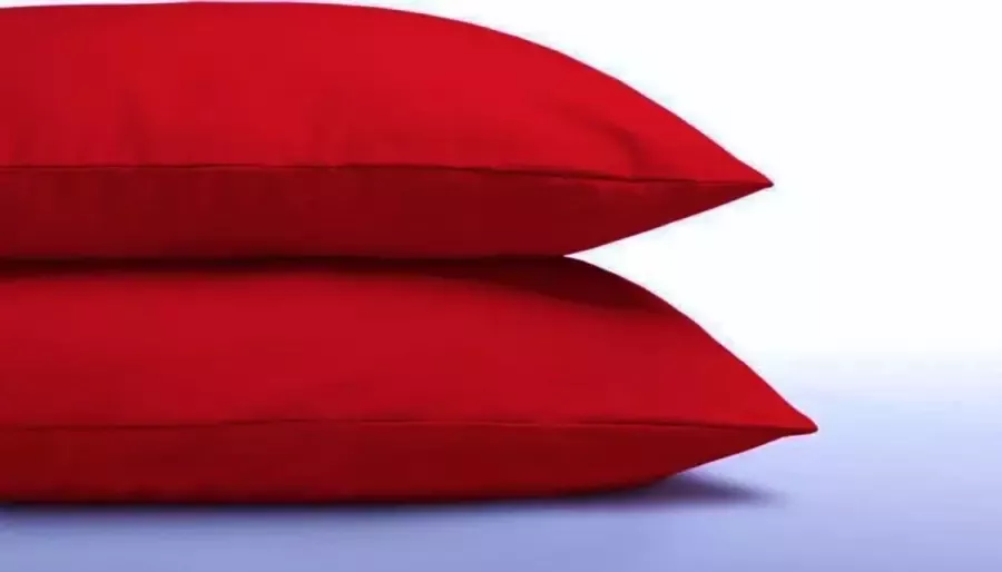Dreamhouse Bedding Set van 2 rode (rood) kussenslopen (kussensloop kussenhoes) KATOEN voor standaard hoofdkussen van 60 x 70 cm (op het bed beddengoed cadeau idee!)