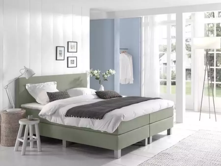 Dreamhouse Complete Boxspring 180x210 cm bed Groen Pocketvering matrassen Louis Twee persoons