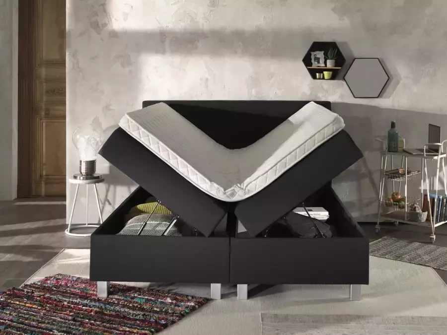 Dreamhouse Boxsprings Dreamhouse Shurgard Boxspring met Opbergruimte – Bed 160 x 200 cm Antraciet - Foto 6