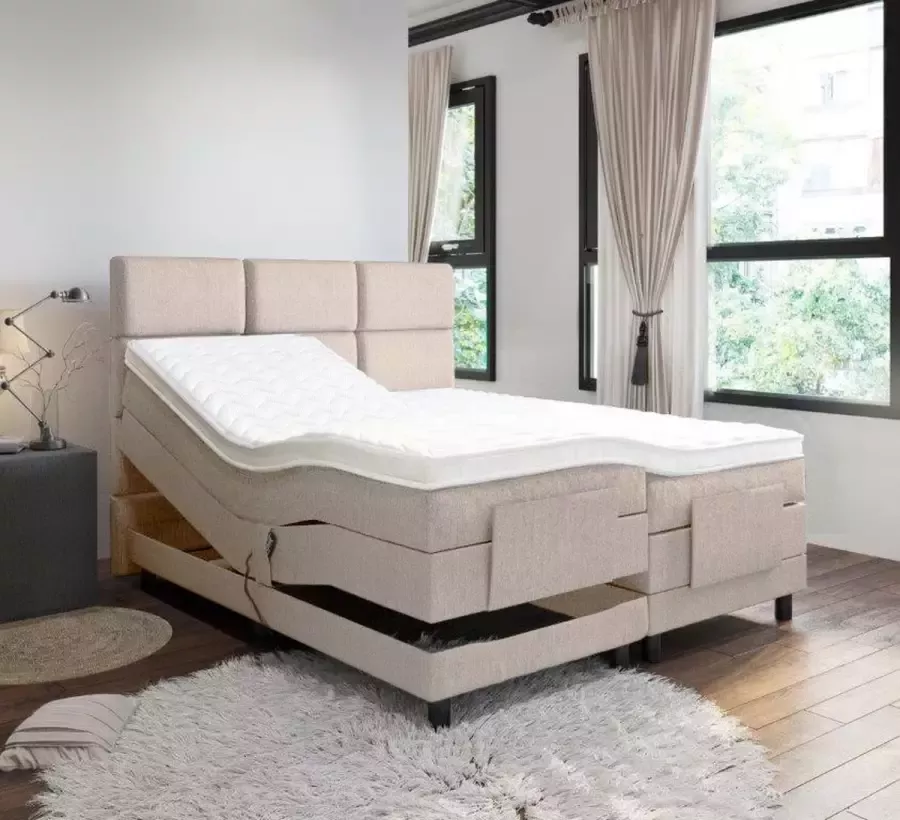 Dreamhouse Boxsprings Elektrische boxspring 160x200 incl. thuismontage Complete set met matrassen en motoren Antraciet (Model Texas)