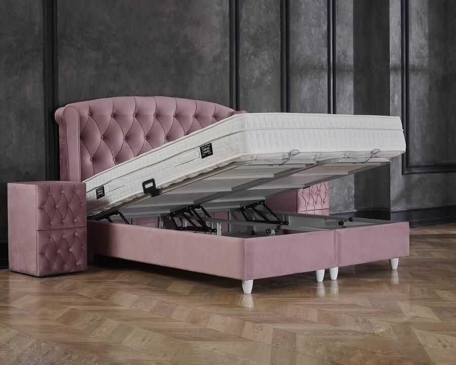 Dreamhouse Aurora Boxspring met Opbergruimte Tweepersoons Roze 140x200 - Foto 3
