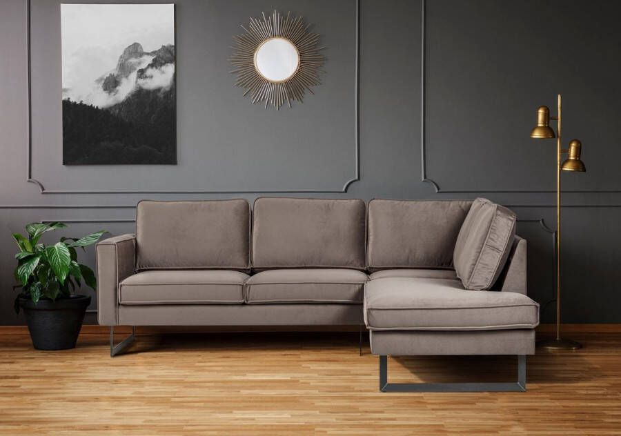 Dreamhouse Eligio Industriële 2 5-zits Hoekbank – Chaise Lounge Rechts Taupe