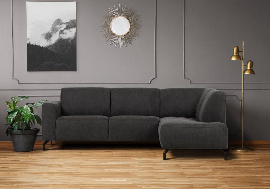 Dreamhouse Mattia Industriële 2 5-zits Hoekbank – Chaise Lounge Rechts – Antraciet