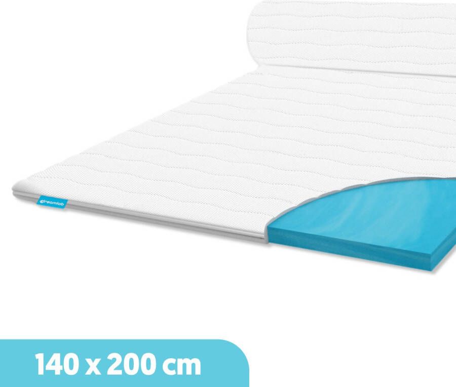 Dreamlab Topper matras 140x200 – 2-Pers Topdekmatras Naturalis HR Koudschuim Antibacterieel Orthopedisch Verantwoord 4 Seizoenen Incl Wasbare Hoes