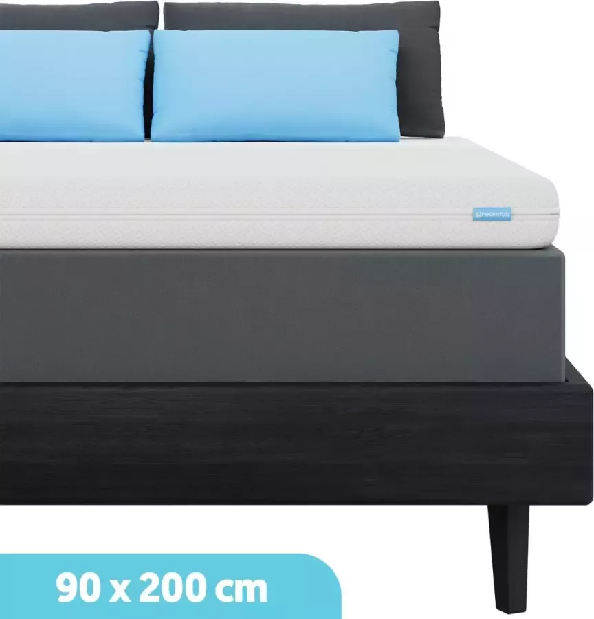 Dreamlab Topper matras 90x 200 – 1-Pers Topdekmatras Naturalis HR Koudschuim – 6 CM Dik Antibacterieel Orthopedisch Verantwoord 4 Seizoenen Incl Wasbare Hoes