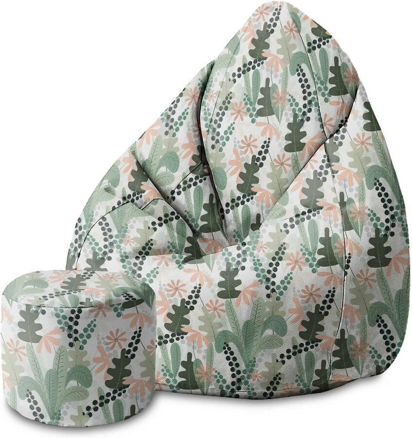 DreamRoots Velvet Zitzak voor Volwassenen – Luxe Beanbag met Voetsteun en Afneembare Hoes – Inclusief Vulling – 80x80x120 cm By the Lake