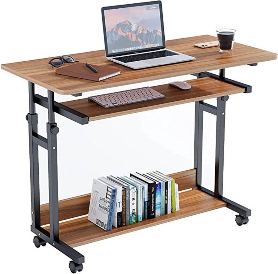 Dripex AllinShop Bureautafel Computer Tafel Game Bureau Game Tafel Bureaustoel Laptop Tafel Met wielen Hoogte Verstelbaar 90x80x45CM
