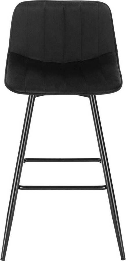 Dripio Barkruk Deluxe Delia Industrial Black Barkrukken set van 1 Barstoel Kruk Barstoelen met rugleuning Keukenstoel Velvet