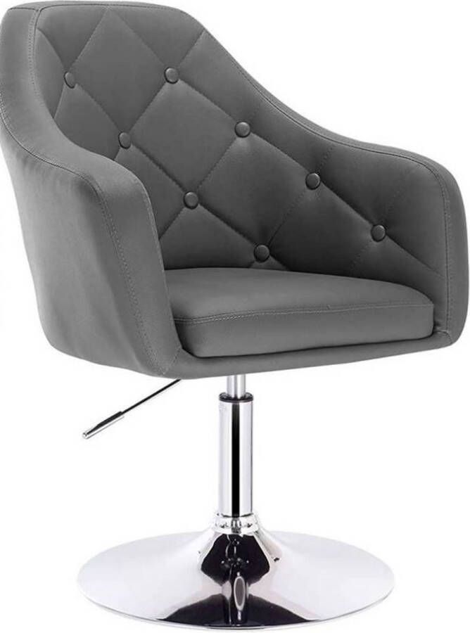 Dripio Barkruk Deluxe Elroy Industrial Donkergrijs Barkrukken set van 1 Barstoel Kruk Barstoelen met rugleuning Keukenstoel In hoogte verstelbaar Kunstleer