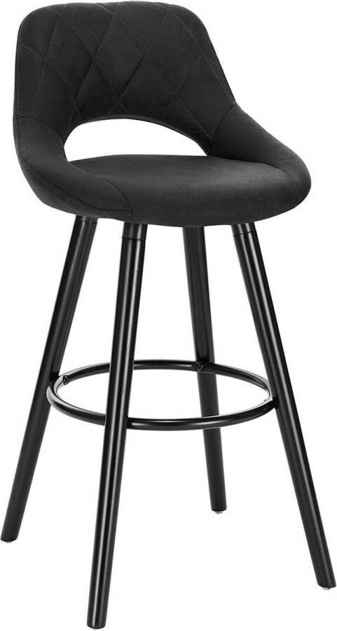 Dripio Barkruk Deluxe Fred Industrial Antraciet Barkrukken set van 1 Barstoel Kruk Barstoelen met rugleuning Keukenstoel Stof