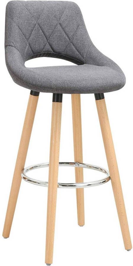 Dripio Barkruk Deluxe Fred Industrial Donkergrijs Barkrukken set van 1 Barstoel Kruk Barstoelen met rugleuning Keukenstoel Stof