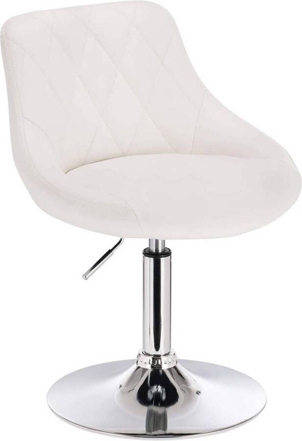 Dripio Barkruk Deluxe Shannon Industrial White Barkrukken set van 1 Barstoel Kruk Barstoelen met rugleuning Keukenstoel In hoogte verstelbaar Kunstleer