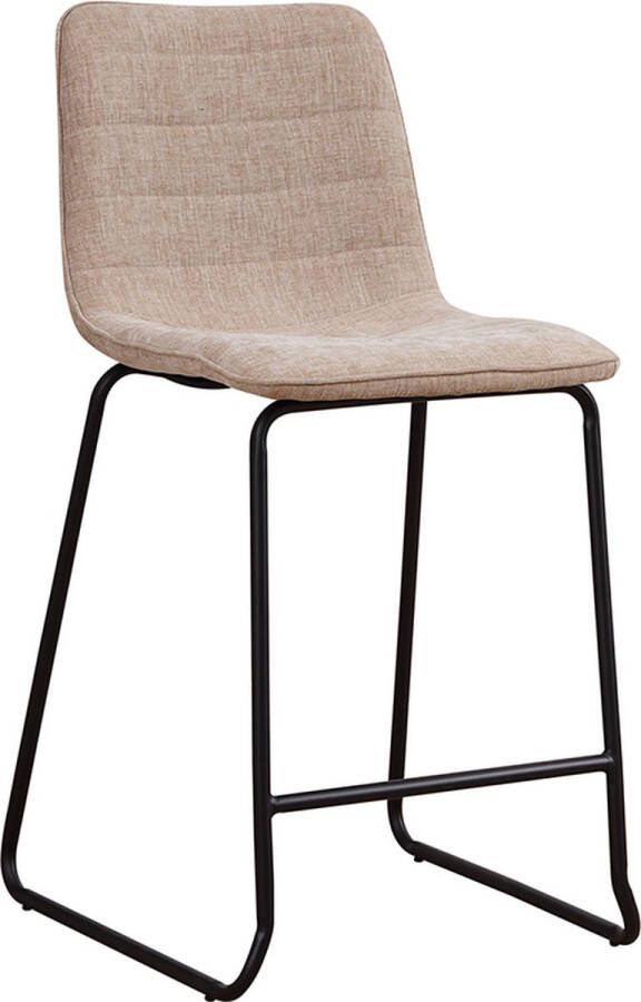 Dripio Barkruk Eli Set van 1 Polyester Zitting Ergonomisch Barstoelen zonder rugleuning Keuken beige 98cm