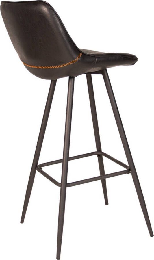 Dripio Barkruk gelis Set van 1 Kunstleer Zitting Ergonomisch Barstoelen met rugleuning Keuken Zwart 101cm