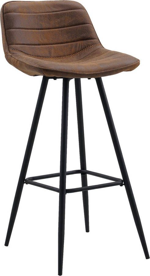 Dripio Barkruk gelis Set van 1 Microvezel Zitting Ergonomisch Barstoelen met rugleuning Keuken bruin 101cm