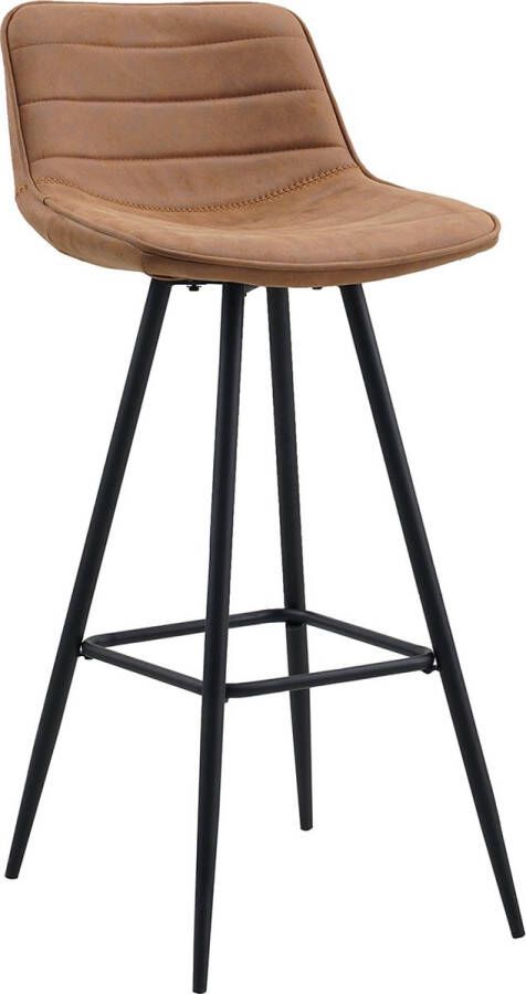 Dripio Barkruk gelis Set van 1 Microvezel Zitting Ergonomisch Barstoelen met rugleuning Keuken cognac 101cm