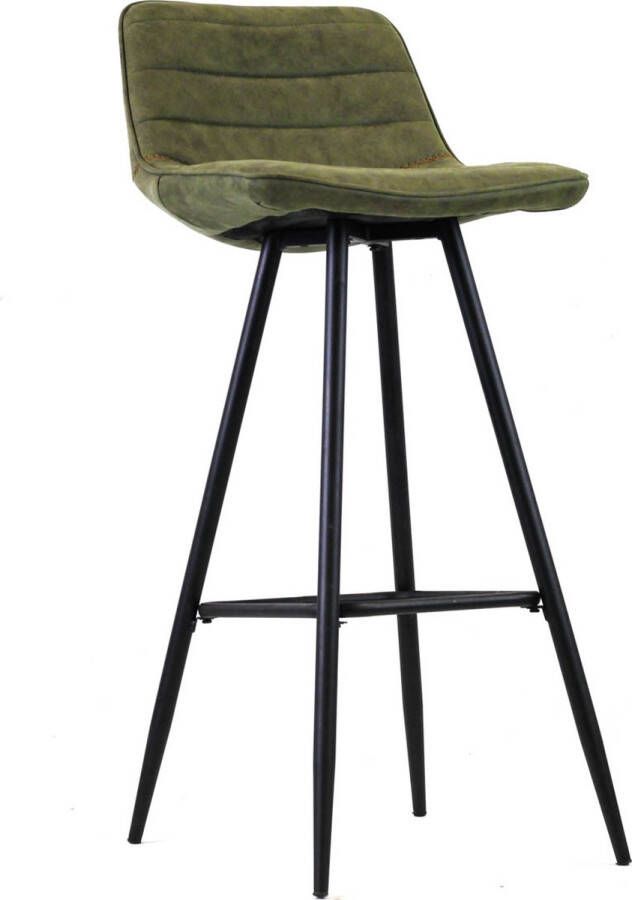 Dripio Barkruk gelis Set van 1 Microvezel Zitting Ergonomisch Barstoelen met rugleuning Keuken groen 101cm