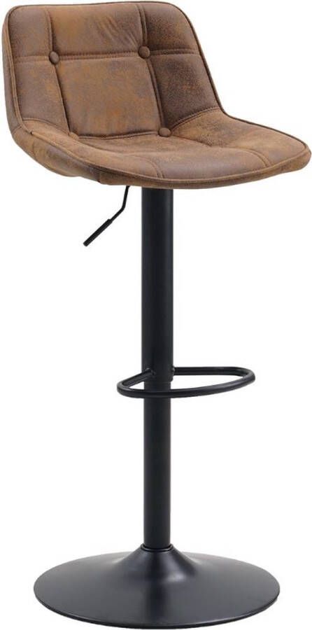 Dripio Barkruk Nico deluxe Met rugleuning In hoogte verstelbaar Set van 1 Ergonomische barstoelen Keuken Cognac 59-79cm