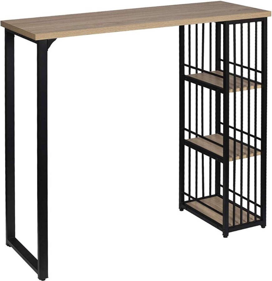 Dripio Bartafel Samia Bistro Met opbergruimte Voor binnen Keuken Hout Metaal Rechthoekig 120x40x105cm