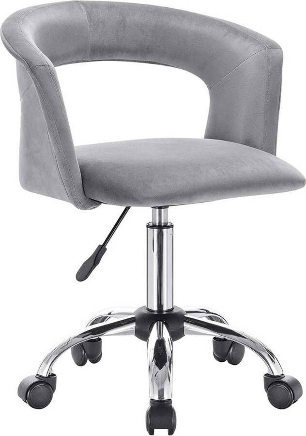 Dripio Bureaustoel op wielen Arian Velvet Voor volwassenen Lichtgrijs Ergonomische bureaustoel In hoogte verstelbaar
