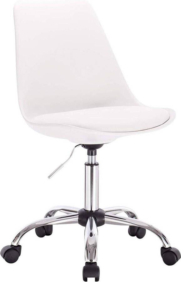 Dripio Bureaustoel op wielen John Ergonomische bureaustoel voor volwassenen Wit In hoogte verstelbaar Kunstleer
