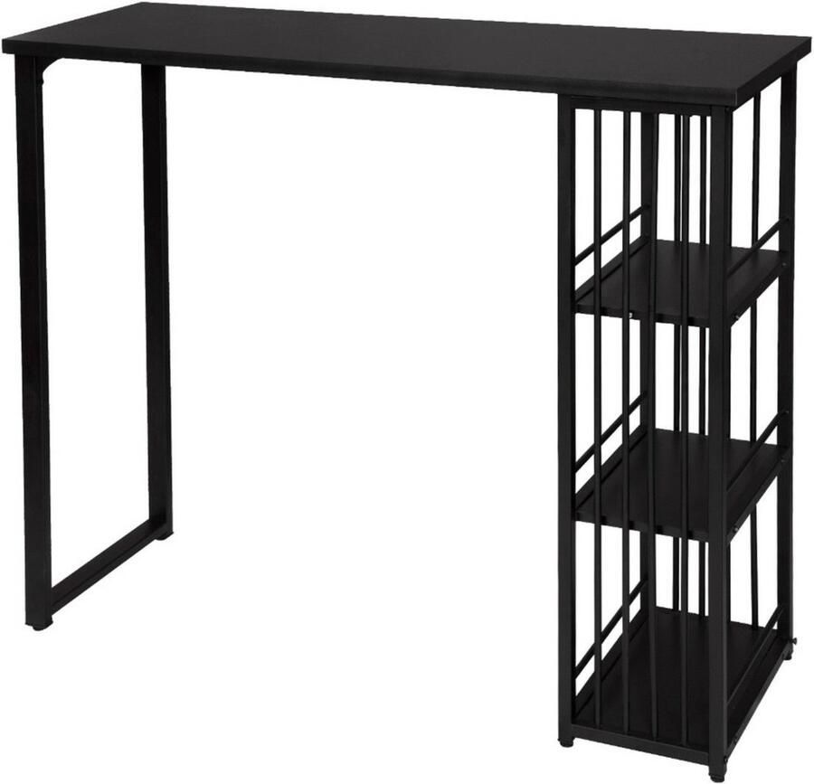 Dripio Bartafel met opbergplanken robuust & elegant multifunctioneel & modern stijlvol zwart 120x40x105 cm