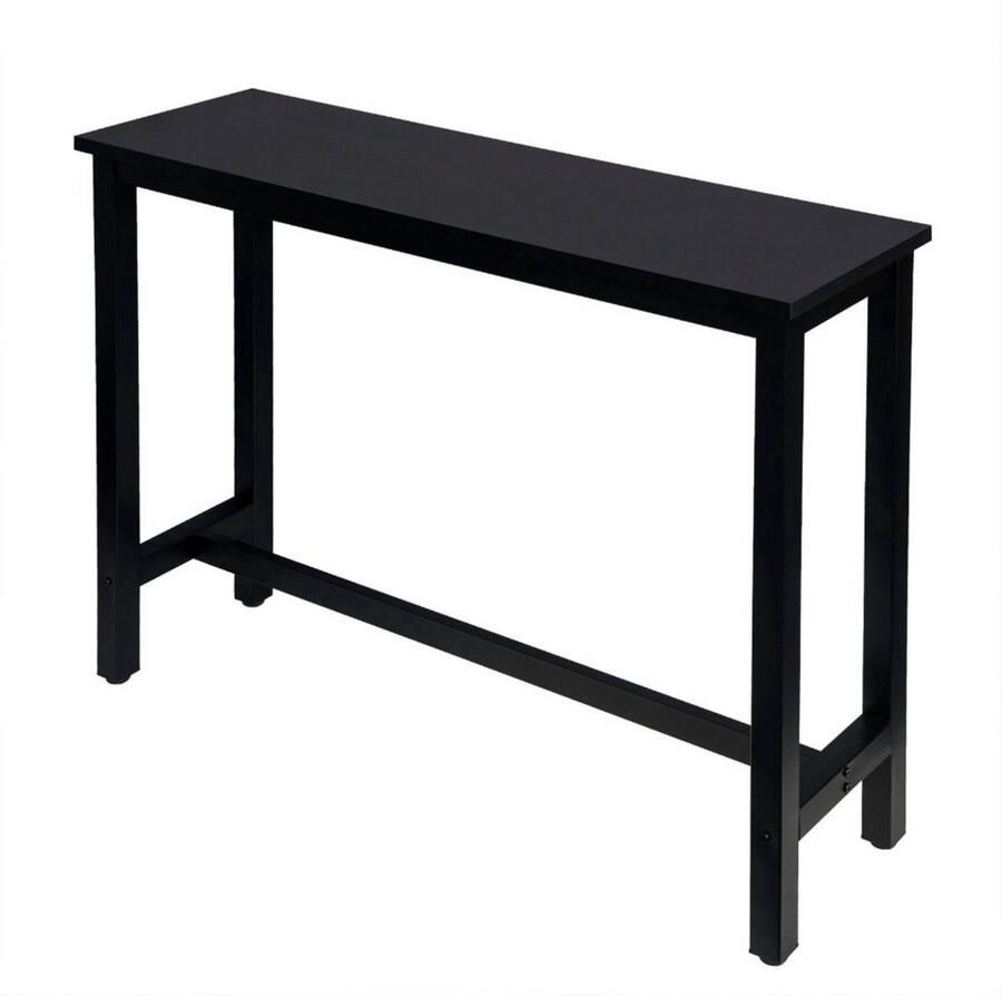 Dripio Bartafel met voetensteun stevig & praktisch strak zwart geschikt voor interieurs 140x40x100 cm