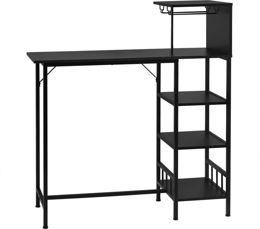 Dripio Bartafel voor keuken stijlvol & robuust stevig hout & staal modern & elegant zwart 108.5x40x125.5 cm