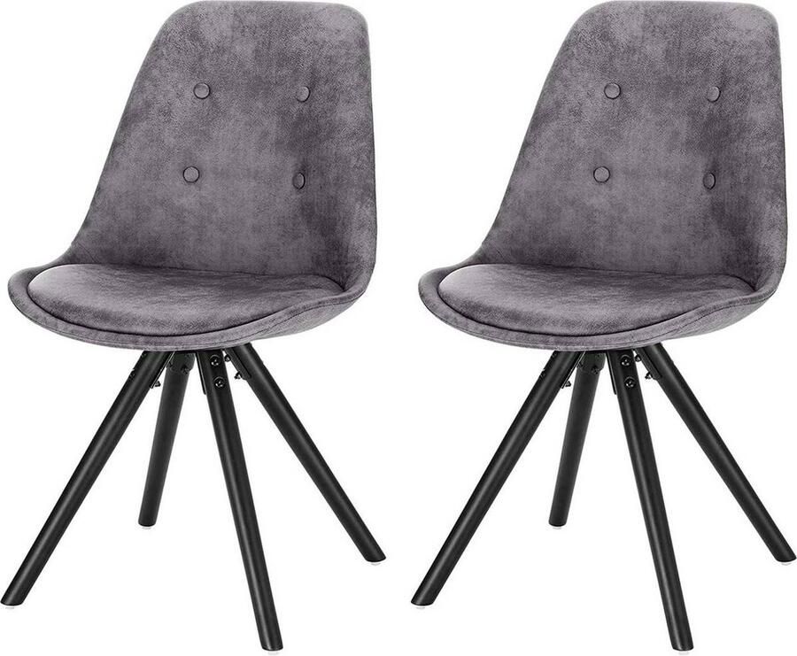 Dripio Bezoekersstoel Eetkamerstoel Donkergrijs Set van 2 Zithoogte 46 cm