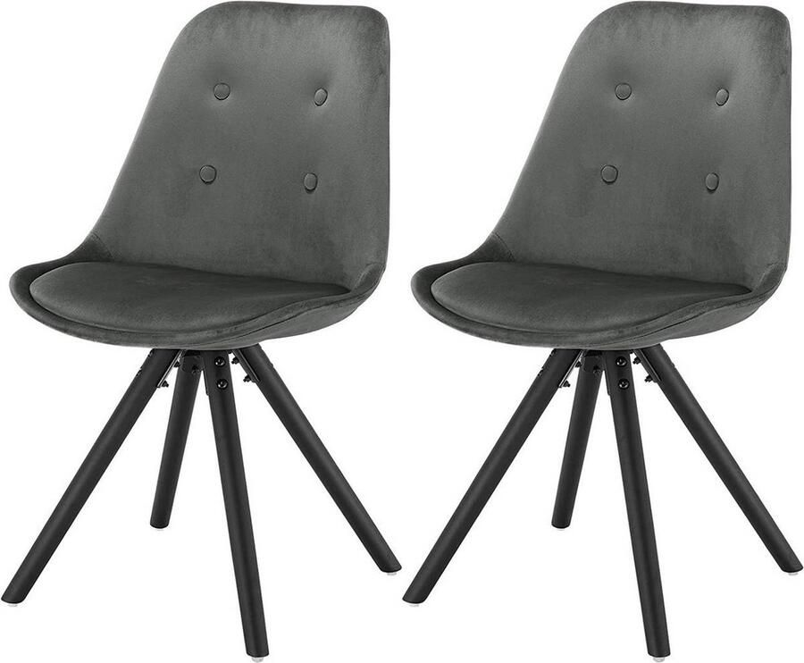 Dripio Bezoekersstoel Eetkamerstoel Donkergrijs Set van 2 Zithoogte 46 cm