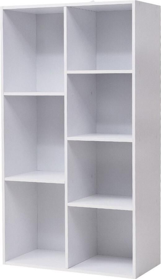 Dripio Boekenkast 7 vakken strak & functioneel stijlvolle opbergkast stevig & modern wit 59.5x29.5x108 cm