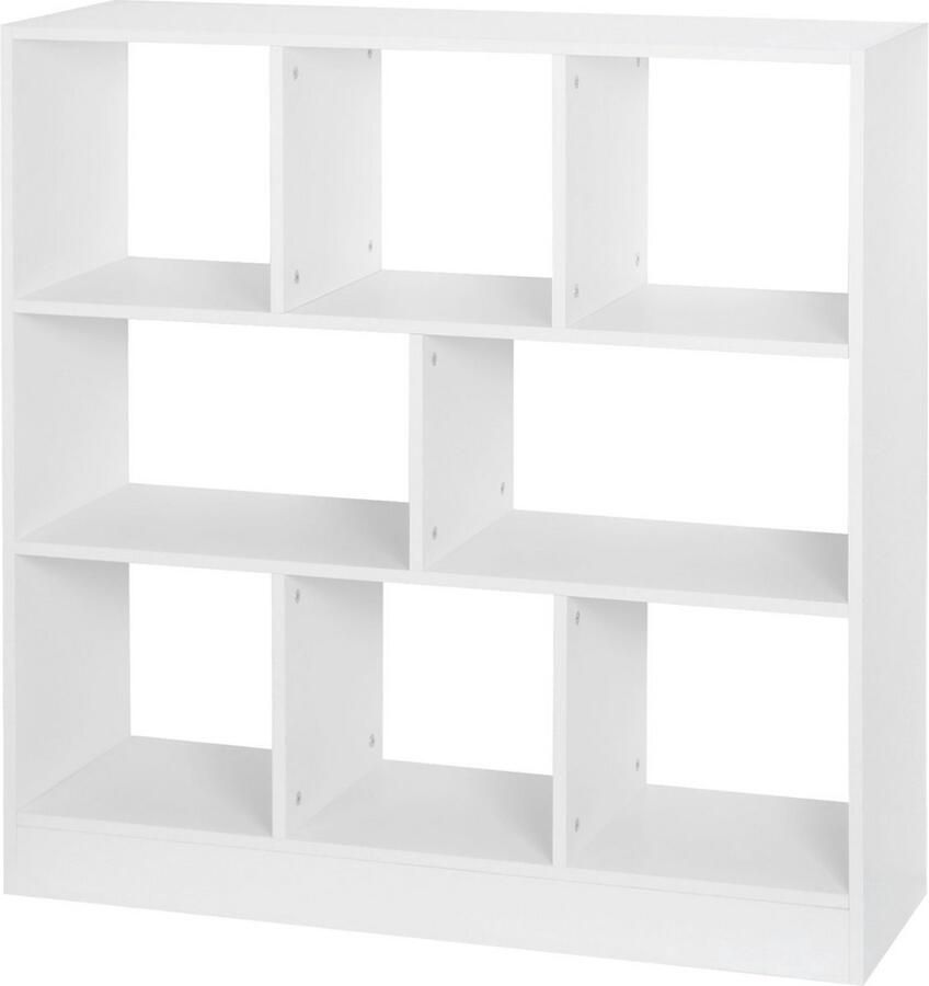 Dripio Boekenkast 8 vakken ruime multifunctionele opbergkast stevig & stijlvol wit 97.5x30x100 cm
