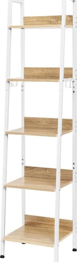 Dripio Boekenkast Industrieel 5 Lagen Marble Look Hout Metaal 40x36x170cm