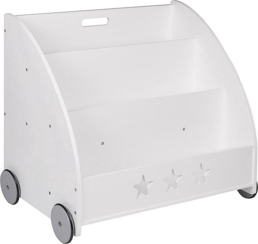 Dripio Boekenkast met wielen mobiel & praktisch ideale opbergkast voor kinderkamer stevig & stijlvol wit 62x42x57 cm