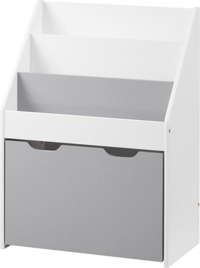 Dripio Boekenkast voor kinderen stevige houten opbergkast compact & modern kinderkamerkast wit 50x28x69 cm