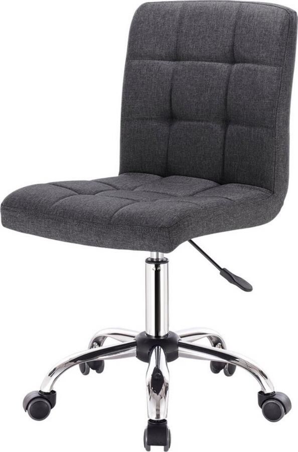 Dripio Bureaustoel linnen modern & ergonomisch verstelbaar zonder armleuning donkergrijs 42x91 cm