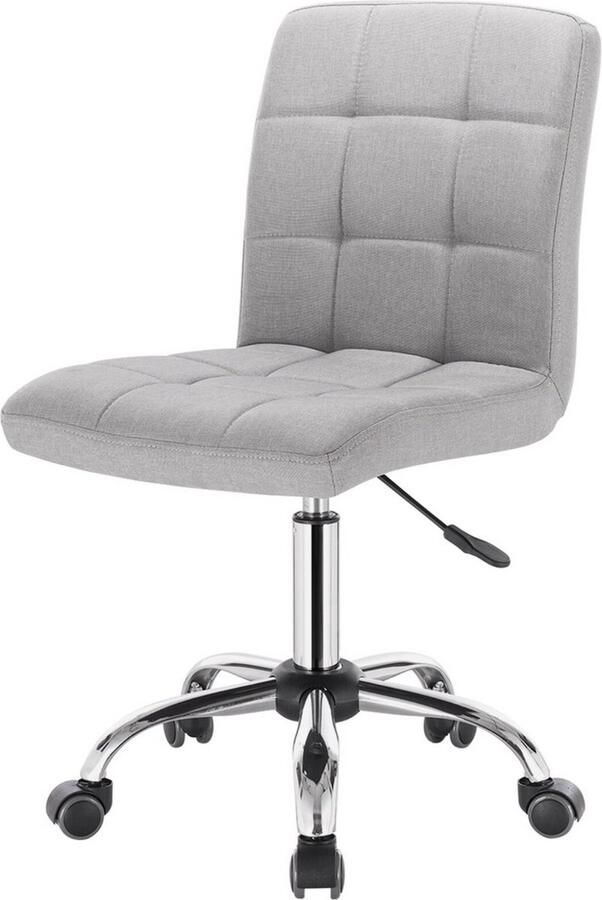 Dripio Bureaustoel linnen verstelbaar & ergonomisch modern design zonder armleuning lichtgrijs 42x91 cm