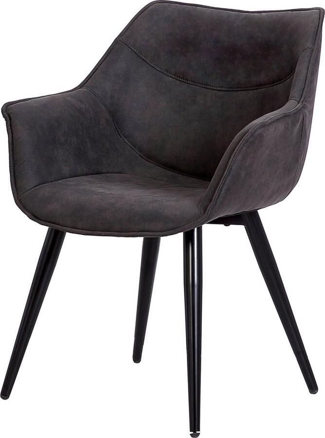 Dripio Comfortabele eetkamerstoel premium kwaliteit stijlvol & stevig ergonomisch design modern antraciet 47x42x80 cm