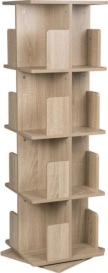 Dripio Draaibare Boekenkast 4 Lagen Oak 39x39x128cm Hout