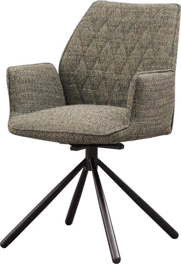 Dripio Eetkamerstoel Keukenstoel Draaibaar Metalen Poten Chenille Groen