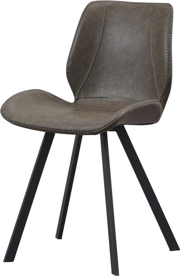 Dripio Eetkamerstoel Keukenstoel Gestoffeerde Stoel Metalen Poten Hoge Rug Kunstleer Bekleding voor Woonkamer Slaapkamer Eetkamer Groen