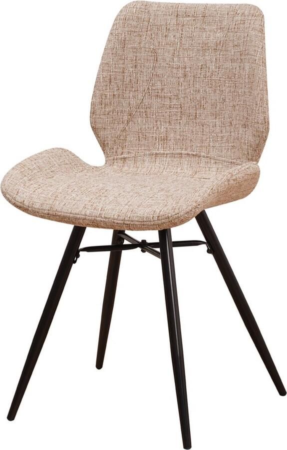 Dripio Eetkamerstoel Keukenstoel Metalen Poten Chenille Beige -Stoel
