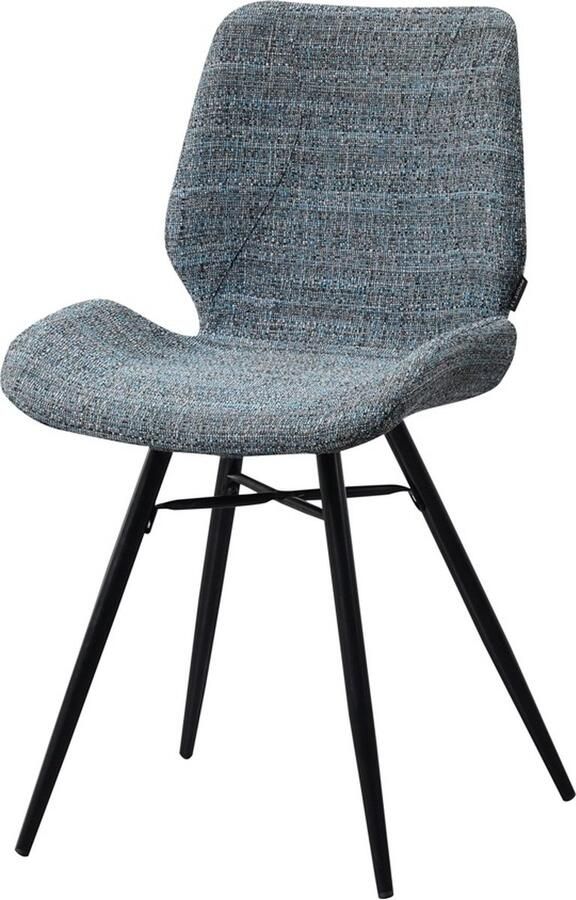 Dripio Eetkamerstoel Keukenstoel Metalen Poten Chenille Bekleding- blauw