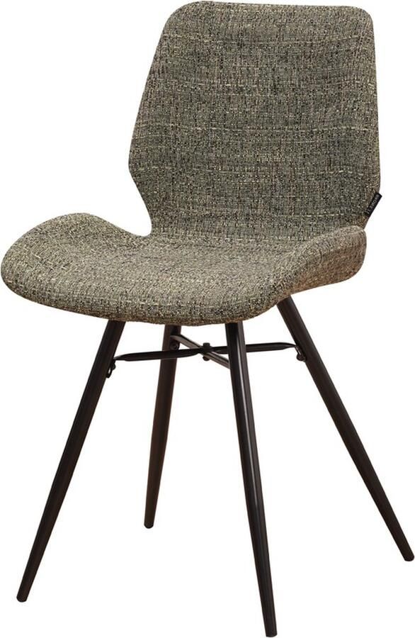 Dripio Eetkamerstoel Keukenstoel Metalen Poten Chenille Groen
