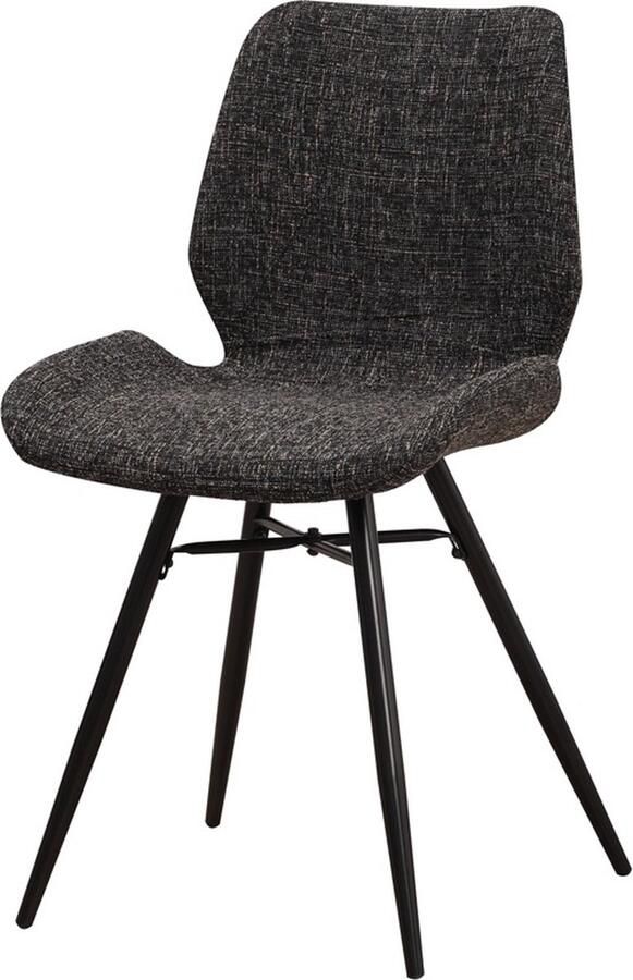 Dripio Eetkamerstoel Keukenstoel Metalen Poten Chenille Zwart