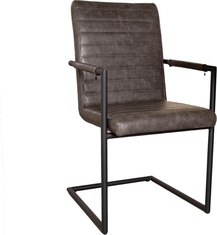 Dripio Eetkamerstoel Keukenstoel Metalen Poten Kunstleer Bruin