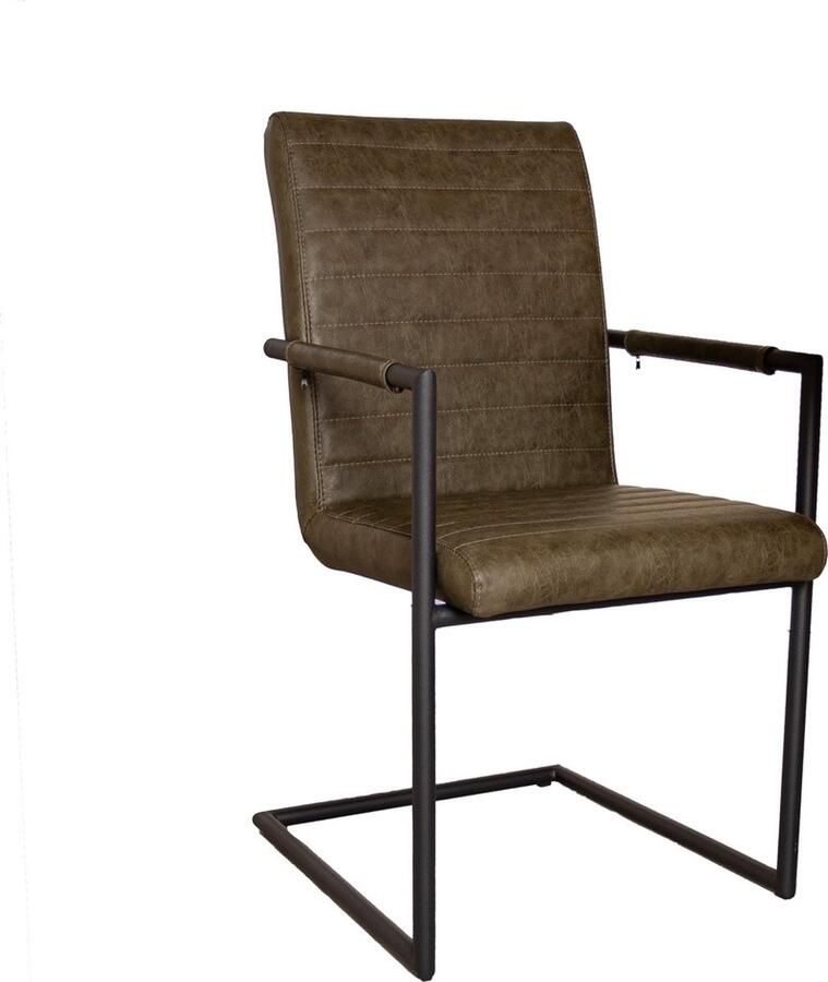 Dripio Eetkamerstoel Keukenstoel Metalen Poten Kunstleer Groen