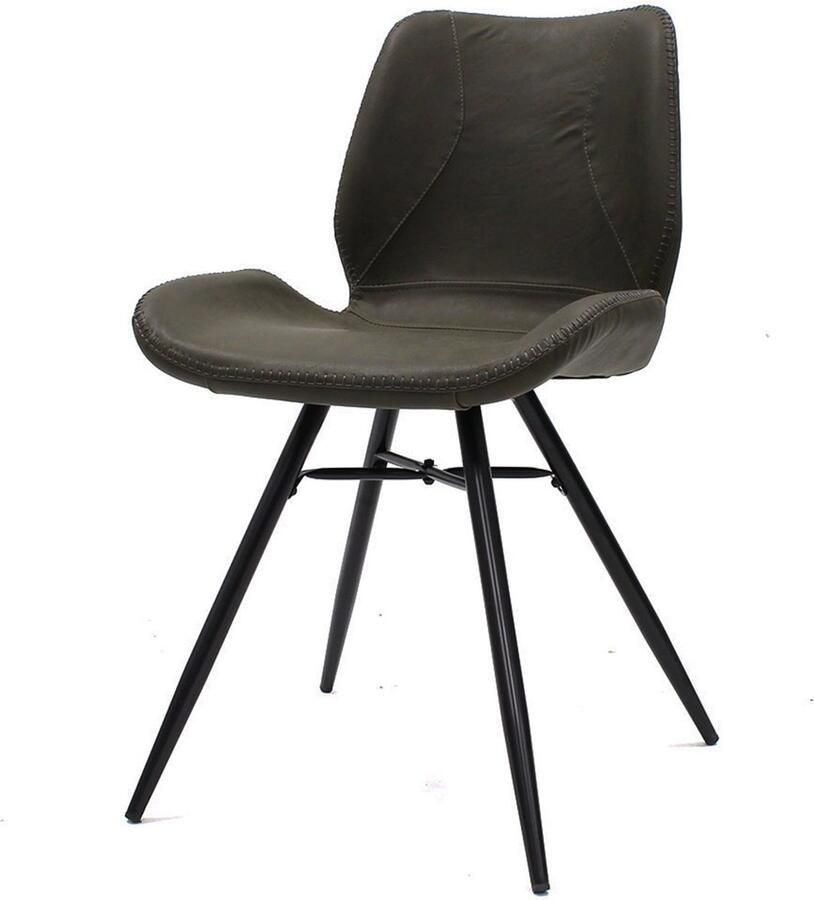Dripio Eetkamerstoel Keukenstoel Metalen Poten Kunstleer Groen