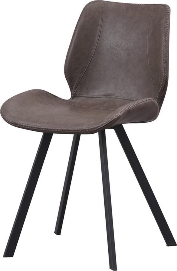 Dripio Eetkamerstoel Keukenstoel Metalen Poten Kunstleer Taupe